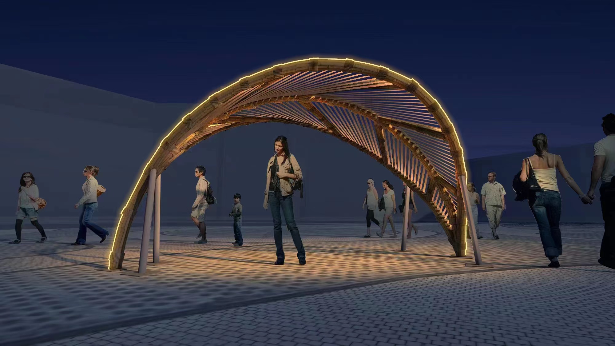 竹立方七片叶廊架  厂家